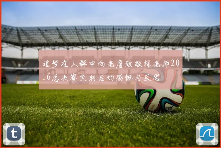 追梦在人群中向老詹致敬绿老师2016总决赛失利后的感慨与反思